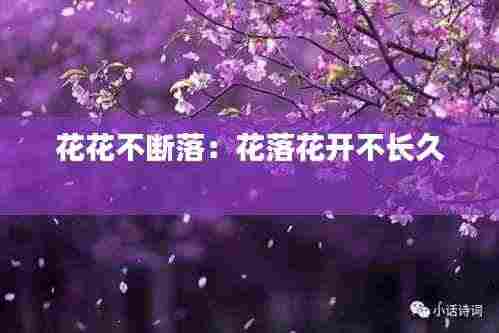 花花不断落：花落花开不长久 